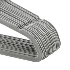 ACAZA Set Van 50 Anti-slip Kleerhangers, Fluweel, Kapstokken Met Broeklat, Grijs -Woninginrichting Winkel 1000046807 0102