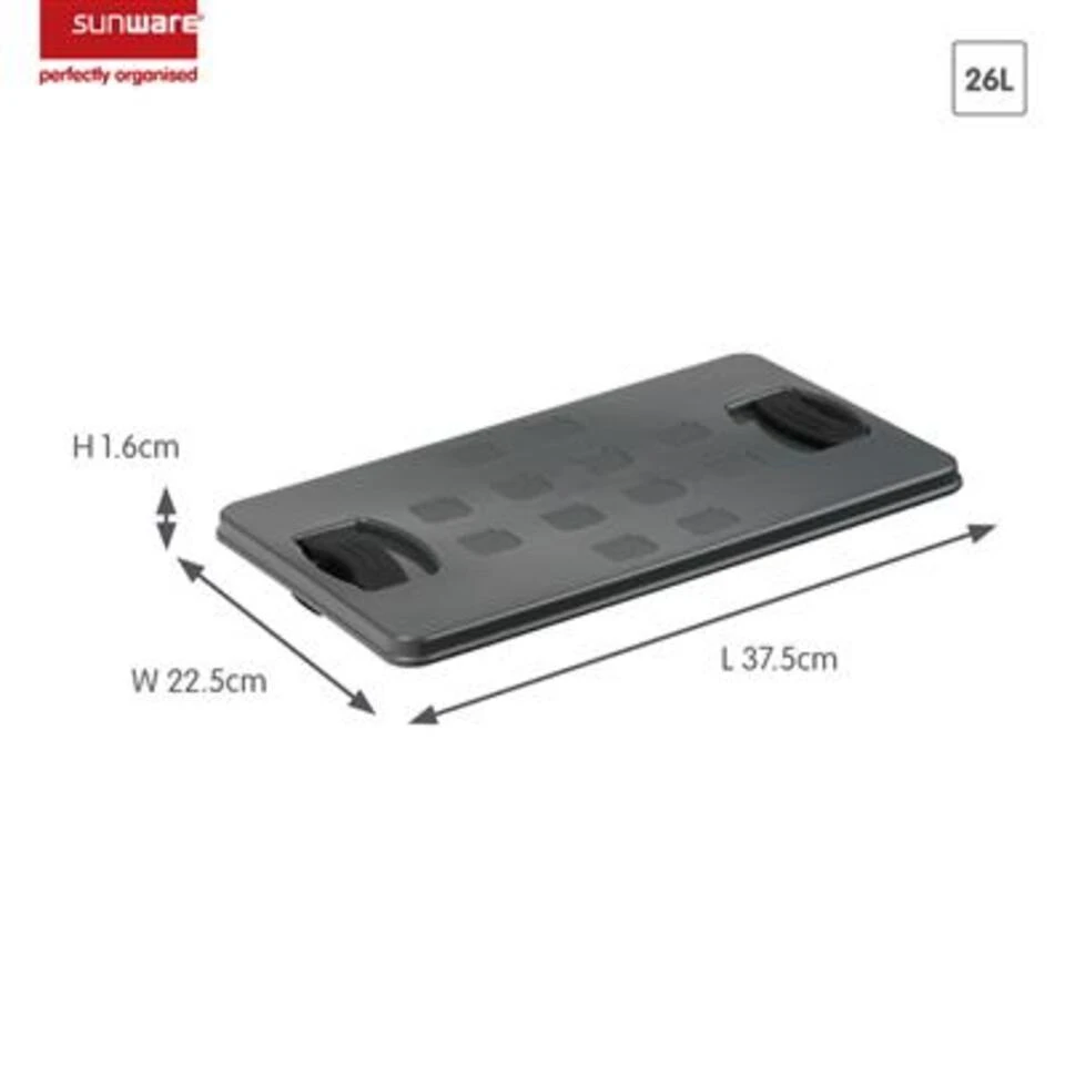Square Deksel - Voor Krat 26L Antraciet 2 Square Deksel - Voor Krat 26L Antraciet - Afbeelding 2
