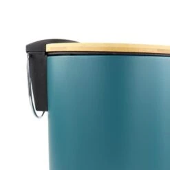 Orange85 Pedaalemmer Prullenbak Blauw 3 Liter Bamboe En Metaal -Woninginrichting Winkel 1000049514 0110