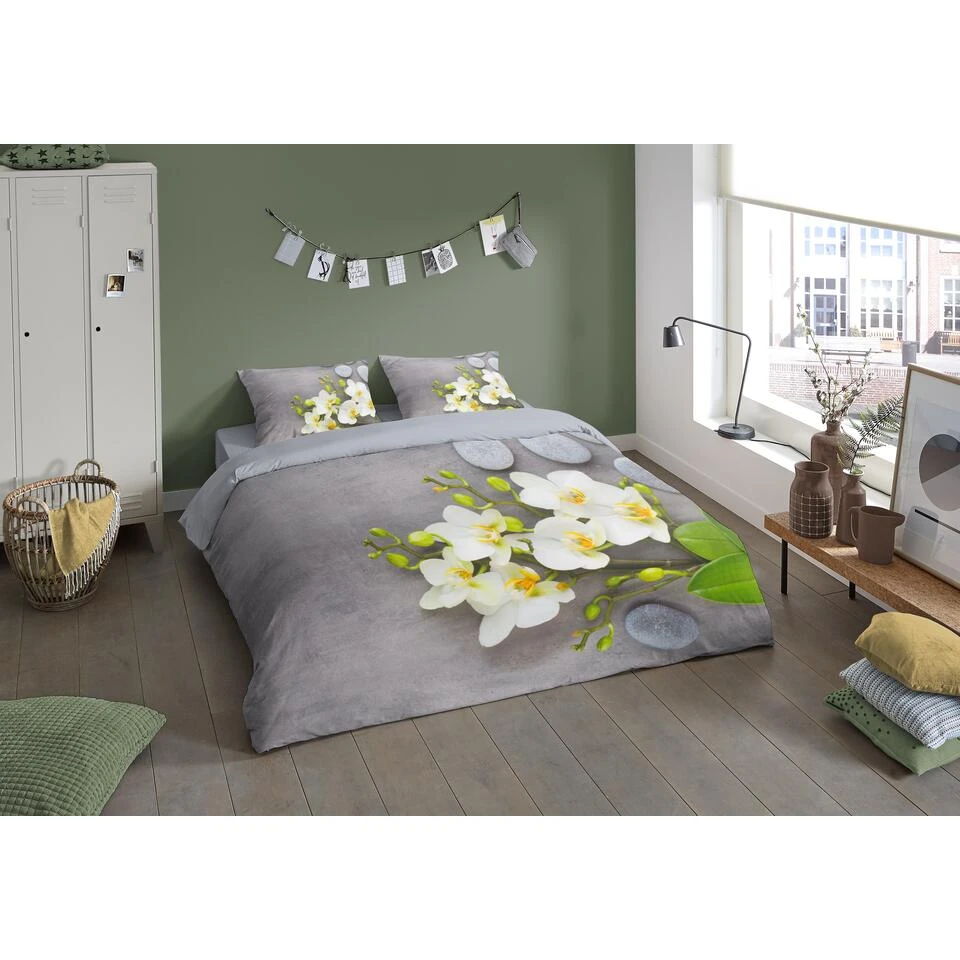 Pure Dekbedovertrek "SRI" - Grijs - (140x220 Cm) 2 Pure Dekbedovertrek "SRI" - Grijs - (140x220 Cm) - Afbeelding 2