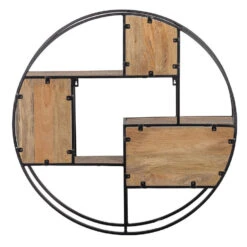 Wandrek 80cm - Mangohout - Bruin - Rond 7 Wandrek 80cm - Mangohout - Bruin - Rond -Woninginrichting Winkel 1000052231 0103