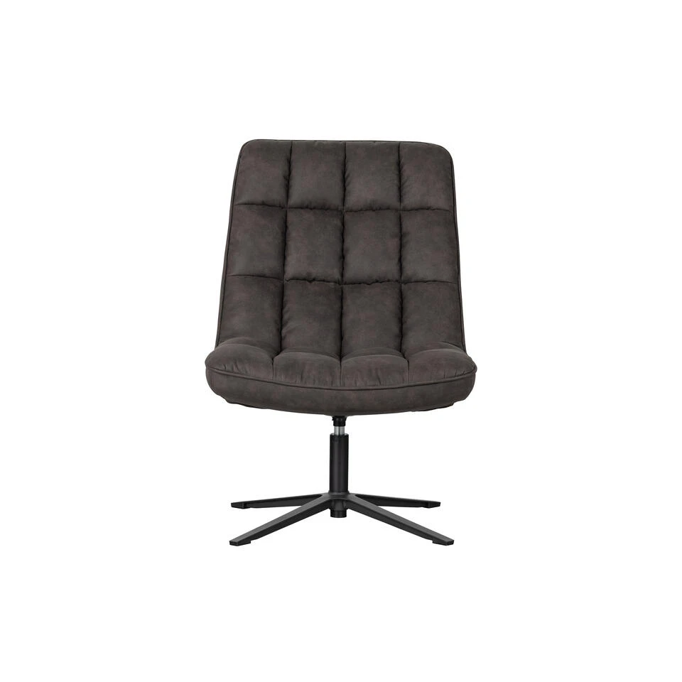 WOOOD Dirkje Draaifauteuil - Leerlook - Zwart - 101x70x85 1 WOOOD Dirkje Draaifauteuil - Leerlook - Zwart - 101x70x85