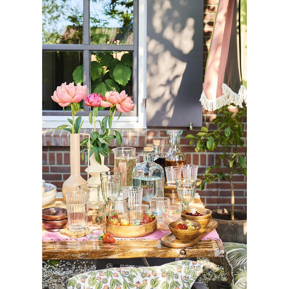 Mica Decorations Tallo Taartplateau - H10 X Ø30 Cm - Lichtbruin 4 Mica Decorations Tallo Taartplateau - H10 X Ø30 Cm - Lichtbruin - Afbeelding 4