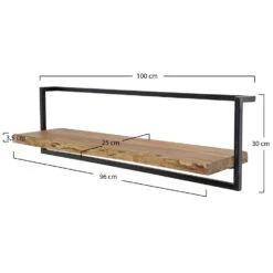 Hoyz - Wandplank Edge - 100cm - Teakhout - Bruin
