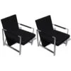 VidaXL Fauteuils 2 St Met Chroom Frame Kunstleer Zwart