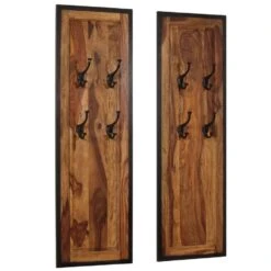 VidaXL Kapstokken 2 St Massief Sheeshamhout