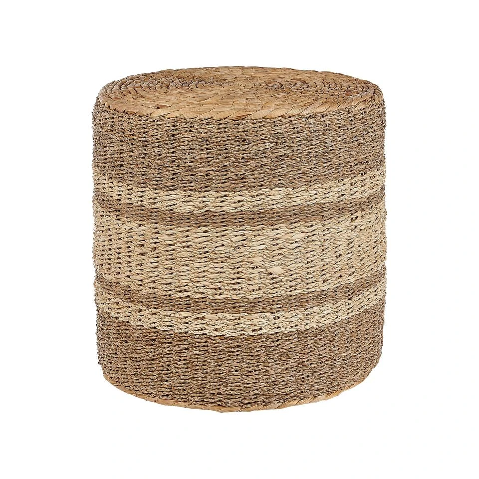 Beliani Poef BARBEL - Beige Waterhyacinth, Zeewier, Palmblad 1 Beliani Poef BARBEL - Beige Waterhyacinth, Zeewier, Palmblad