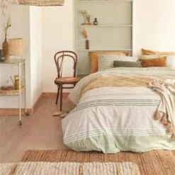 Ariadne At Home Dekbedovertrek Lin Okergeel-2-persoons (200 X 200/220 Cm) -Woninginrichting Winkel 1000060451 0103