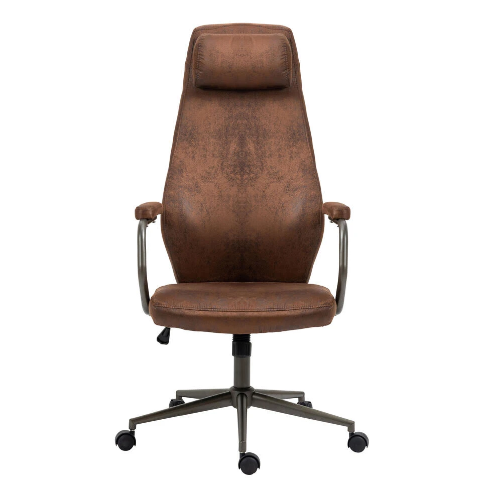 Clp Bureaustoel Pocatello Kunstleder Bruin 2 Clp Bureaustoel Pocatello Kunstleder Bruin - Afbeelding 2