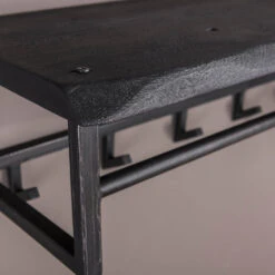 Giga Meubel Wandkapstok 6-Haaks Zwart - Hoedenplank - Yucon -Woninginrichting Winkel 1000067316 0102