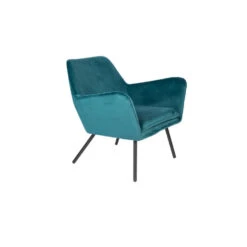 Giga Meubel Fauteuil Velvet Blauw - Zithoogte 42cm - Stoel Bon