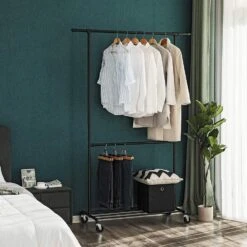 ACAZA Metalen Kledingrek Met Draagcapaciteit 110kg - Zwarte Kleur -Woninginrichting Winkel 1000068778 0103