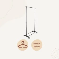 Orange85 Kledingrek Op Wieltjes Zwart Metaal Garderoberek -Woninginrichting Winkel 1000068876 0112