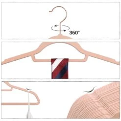 ACAZA Antislip Kledinghangers - Plooibaar - Roterende Haak - 30 Stuks - Roze -Woninginrichting Winkel 1000068942 0102