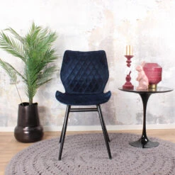 DS4U® Ruby Eetkamerstoel 2.0 - Stof - Blauw -Woninginrichting Winkel 1000069445 0103