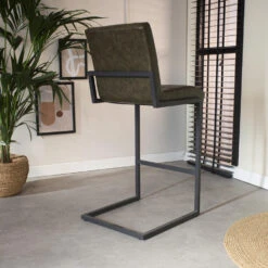 Set Van 2 Barkrukken Industrieel Hoxton Groen Zithoogte 78 Cm Kunstleder -Woninginrichting Winkel 1000070231 0103