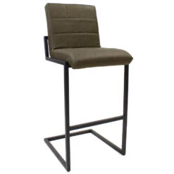 Set Van 2 Barkrukken Industrieel Hoxton Groen Zithoogte 78 Cm Kunstleder