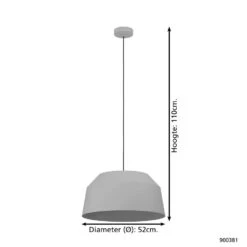 EGLO Contrisa Hanglamp - E27 - Ø 52 cm - Grijs -Woninginrichting Winkel 1000070774 0103