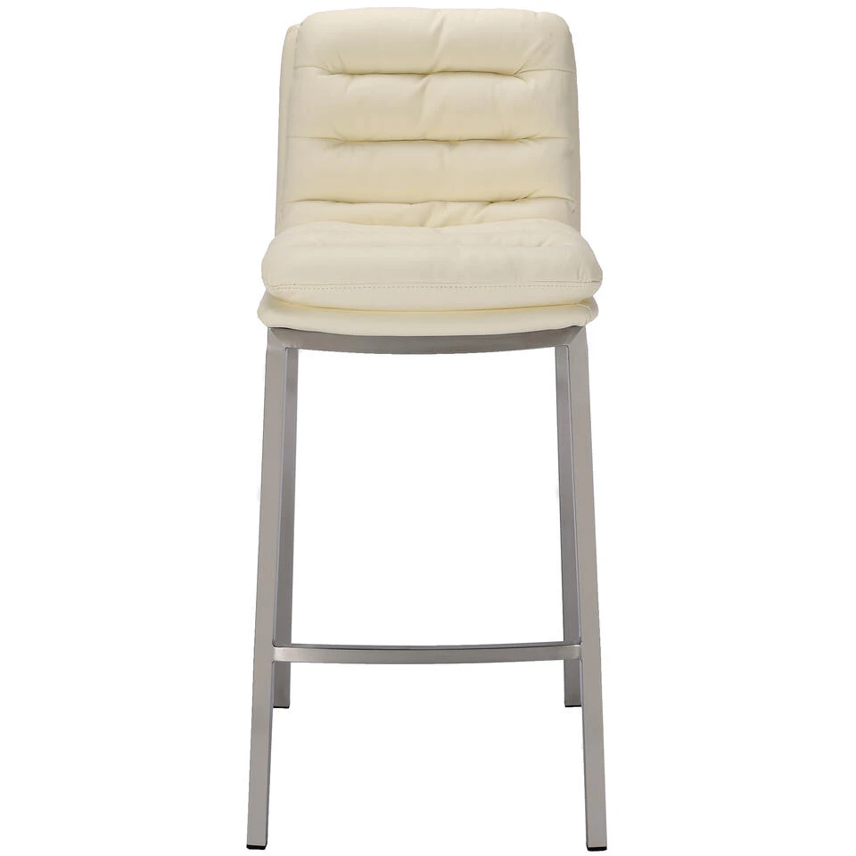 CLP Barkruk Dundalk Frame RVS Kunstleder Crème 2 CLP Barkruk Dundalk Frame RVS Kunstleder Crème - Afbeelding 2