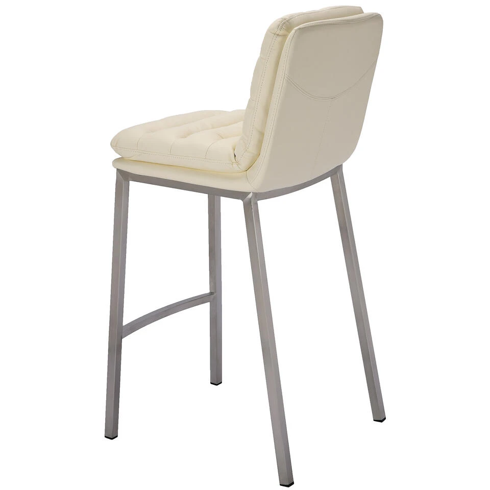 CLP Barkruk Dundalk Frame RVS Kunstleder Crème 4 CLP Barkruk Dundalk Frame RVS Kunstleder Crème - Afbeelding 4