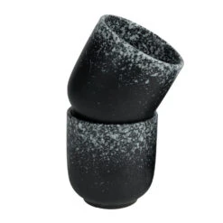 Krumble Koffie Mok - 200 Ml - Keramiek - Zwart Met Witte Spetters -Woninginrichting Winkel 1000071219 0102