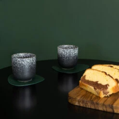 Krumble Koffie Mok - 200 Ml - Keramiek - Zwart Met Witte Spetters -Woninginrichting Winkel 1000071219 0103