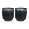 Krumble Koffie Kopje - 200 Ml - Keramiek - Zwart Met Witte Spetters - Set Van 2