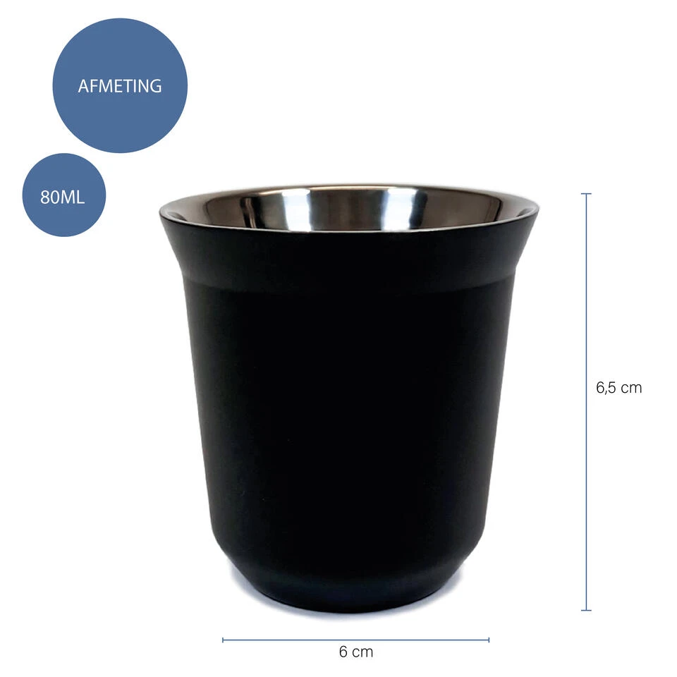 Krumble Koffiekop Staal - Zwart 4 Krumble Koffiekop Staal - Zwart - Afbeelding 4