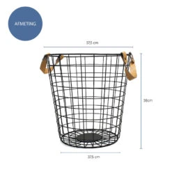 QUVIO Opbergmand Metaal Groot - Zwart -Woninginrichting Winkel 1000071792 0103