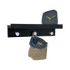QUVIO Wand Kapstok Hout Met Plank + 3 Haken - Zwart/Zilver