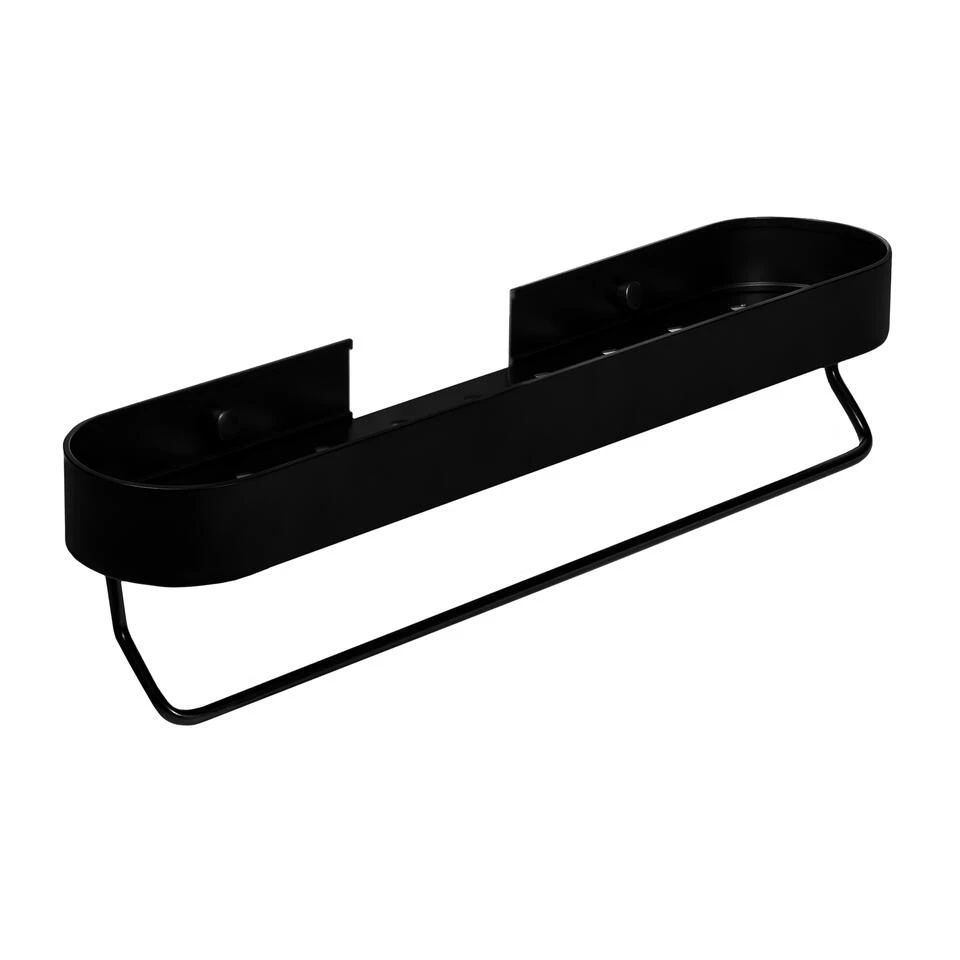 QUVIO Badkamer / Keuken Rekje Met Opbergvak - Zwart 1 QUVIO Badkamer / Keuken Rekje Met Opbergvak - Zwart