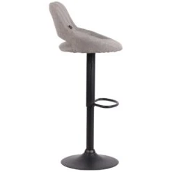 CLP Barkruk Milet Frame Zwart Stof Zilverkleurig -Woninginrichting Winkel 1000073439 0102