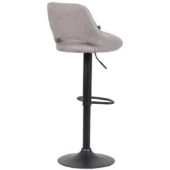 CLP Barkruk Milet Frame Zwart Stof Zilverkleurig -Woninginrichting Winkel 1000073439 0103