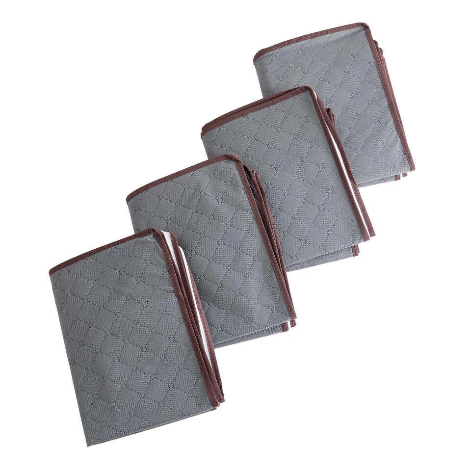 ACAZA Set Van 4 Opvouwbare Opbergtassen - Grijs 3 ACAZA Set Van 4 Opvouwbare Opbergtassen - Grijs - Afbeelding 3