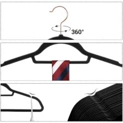 ACAZA Set Van 50 Fluwelen Kledinghangers - Zwart -Woninginrichting Winkel 1000074002 0102