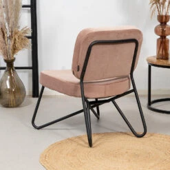 Velvet Fauteuil Jasmijn Roze - Stof - Roze -Woninginrichting Winkel 1000074960 0102