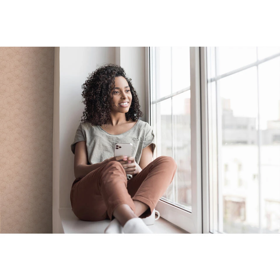 ESTAhome Behang - Getekende Bladeren - Licht Terracotta - 0.53 X 10.05 M 3 ESTAhome Behang - Getekende Bladeren - Licht Terracotta - 0.53 X 10.05 M - Afbeelding 3