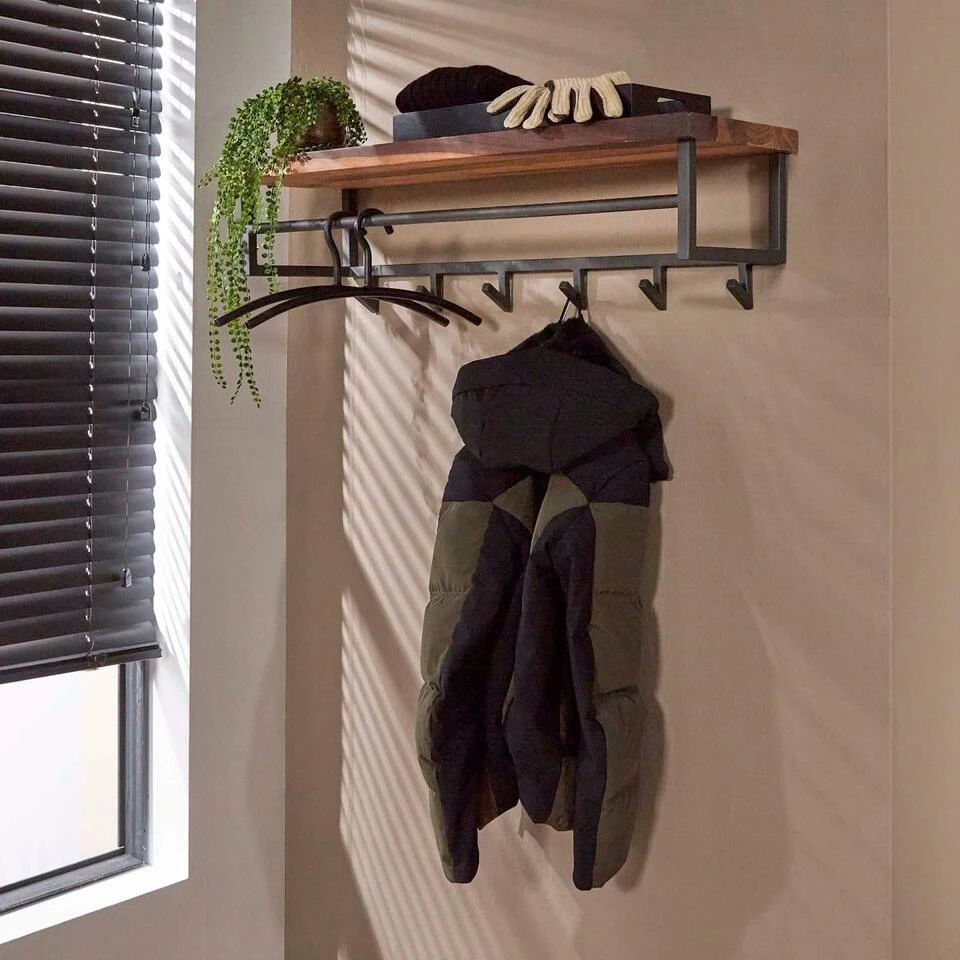 Dimitry Kapstok Met - Hout - Bruin 2 Dimitry Kapstok Met - Hout - Bruin - Afbeelding 2