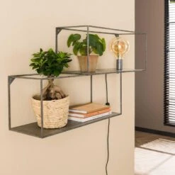 Wietse Wandschap Vierkant - Metaal - Grijs -Woninginrichting Winkel 1000076608 0102