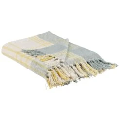 Beliani Plaid BETALI - Geel Katoen