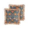 Beliani Sierkussen MITELLA - Blauw Fluweel
