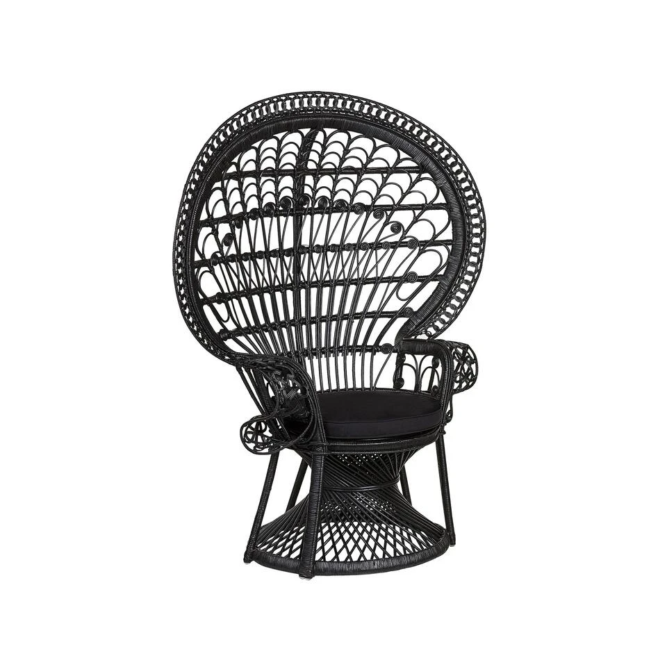 Beliani Fauteuil EMMANUELLE - Zwart Rotan 1 Beliani Fauteuil EMMANUELLE - Zwart Rotan
