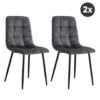 Set Van 2 Yerevan Eetkamerstoelen Velvet Antraciet