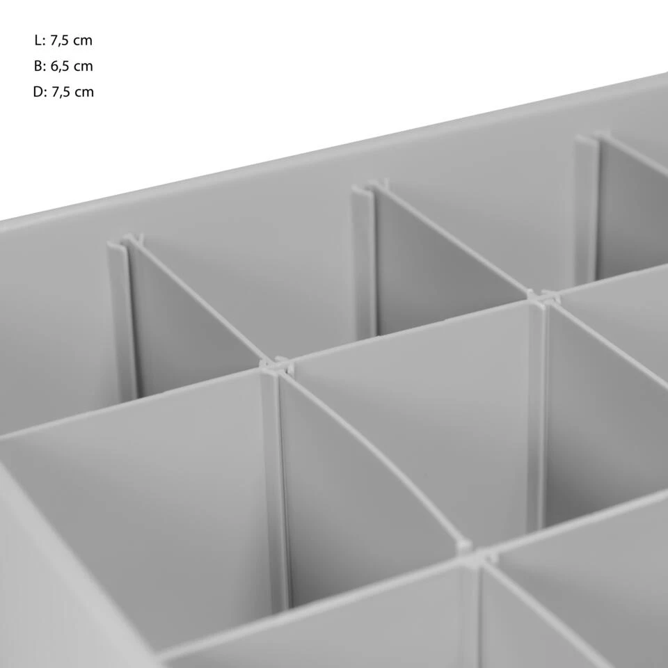 QUVIO Kast Organizer Kunststof - Grijs - Set Van 2 2 QUVIO Kast Organizer Kunststof - Grijs - Set Van 2 - Afbeelding 2