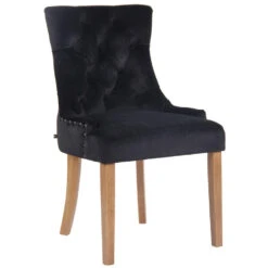 CLP Eetkamerstoel Aberdeen Licht Bruin Frame Fluweel Zwart