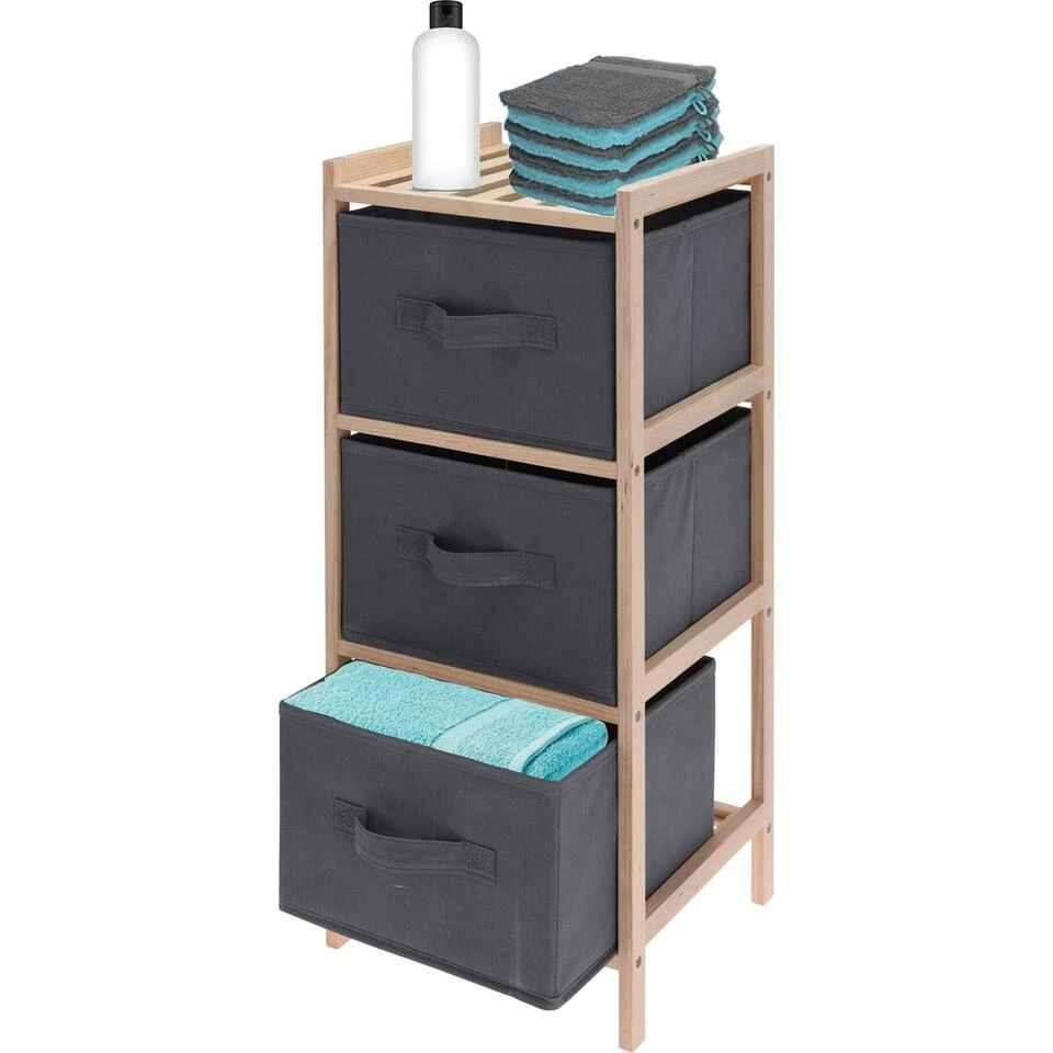 H&S Collection Ambiance - Opbergkast Met 3 Opbergboxen - 65 X 27.5 Cm 4 H&S Collection Ambiance - Opbergkast Met 3 Opbergboxen - 65 X 27.5 Cm - Afbeelding 4