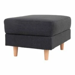 Giga Meubel Poef Donkergrijs - Textiel - 52x68x42cm - Poef Bologna -Woninginrichting Winkel 1000085066 0102