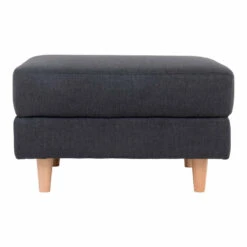 Giga Meubel Poef Donkergrijs - Textiel - 52x68x42cm - Poef Bologna