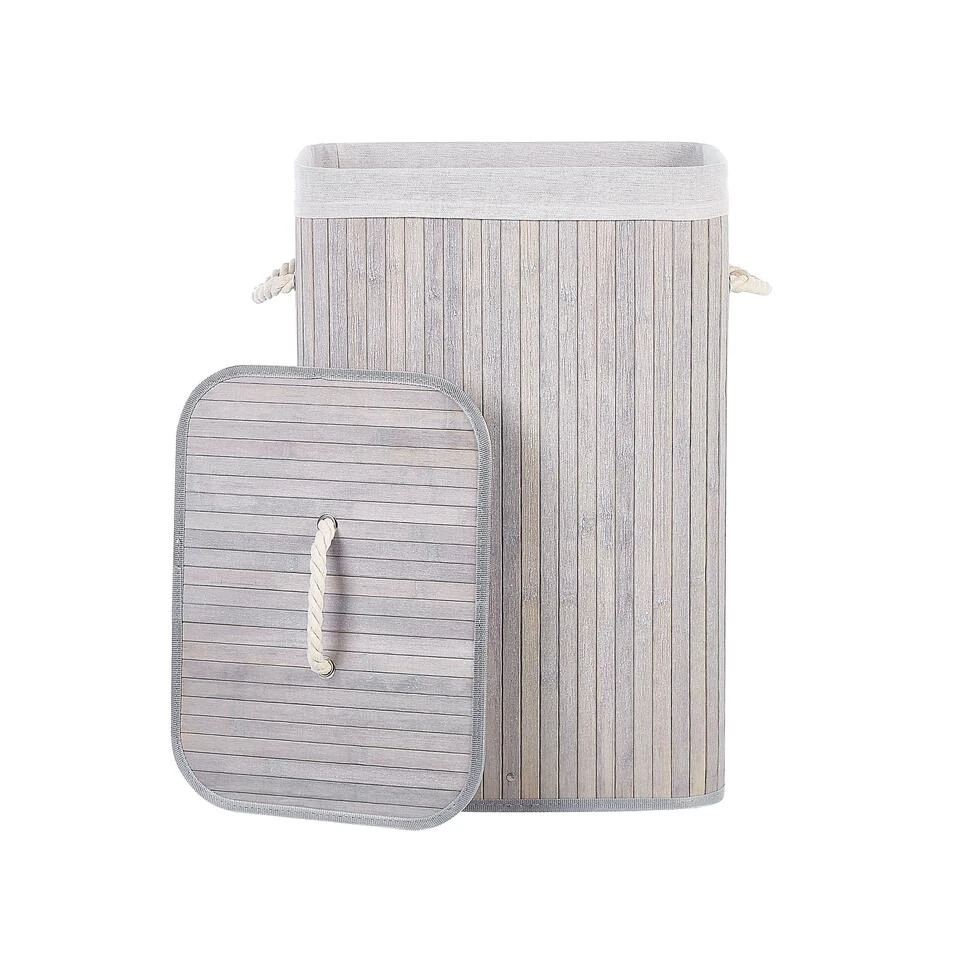 Beliani Mand KOMARI - Grijs Bamboehout 4 Beliani Mand KOMARI - Grijs Bamboehout - Afbeelding 4