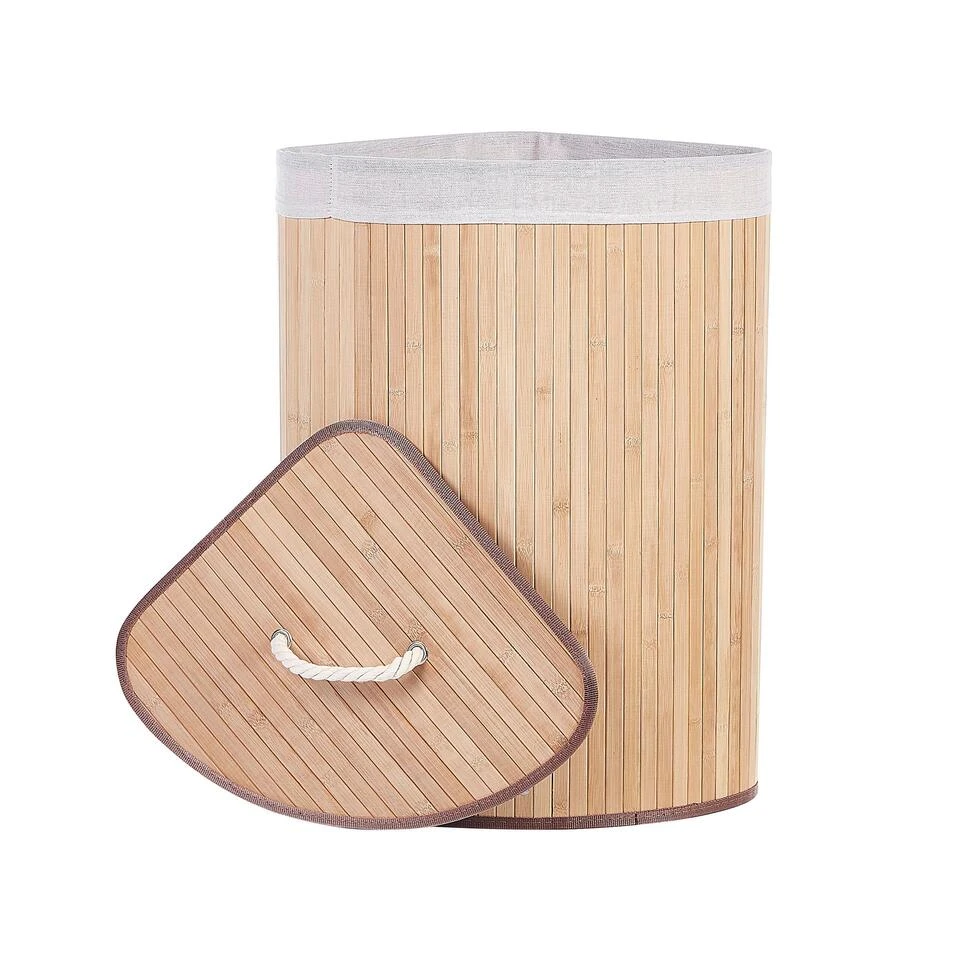 Beliani Mand MATARA - Lichte Houtkleur Bamboehout 3 Beliani Mand MATARA - Lichte Houtkleur Bamboehout - Afbeelding 3